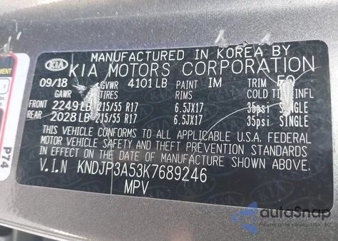 2019 Kia Soul + из США, поврежденный, VIN KNDJP3A53K7689246